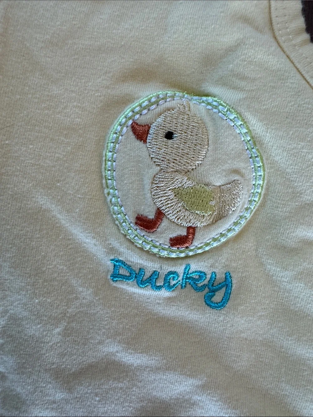 Yellow Sleeveless Baby Sleep Sack with Ducky Embroidery